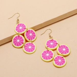 Fruit Design Earrings, Hot Pink